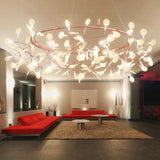 Circle Branch Metal Acrylic Living Room Chandelier Image - 3