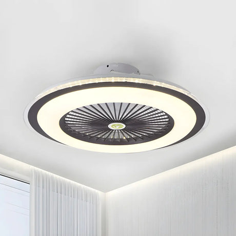 Circular Acrylic LED Clear Fan Blade Ceiling Fan with Light Image - 2
