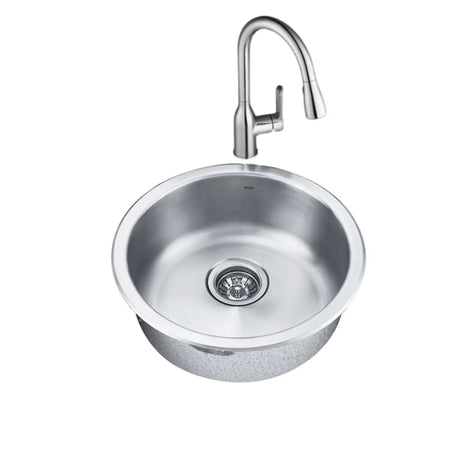 Circular Scratch Resistant Stainless Steel Drop-In Sink Image - 1