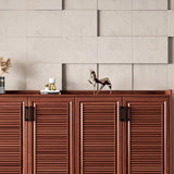 Claasic Wooden Shoe Storage Cabinet Hallway Brown 3 Doors Image - 18