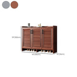 Claasic Wooden Shoe Storage Cabinet Hallway Brown 3 Doors Image - 24