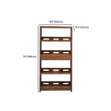 Classic 4-Tiers Open Wooden Brown Storage Bookshelf #size