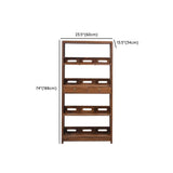 Classic 4-Tiers Open Wooden Brown Storage Bookshelf Image - 13