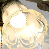 Classic 5 Blades Bronze Flower Ceiling Fan with Lights Image - 7