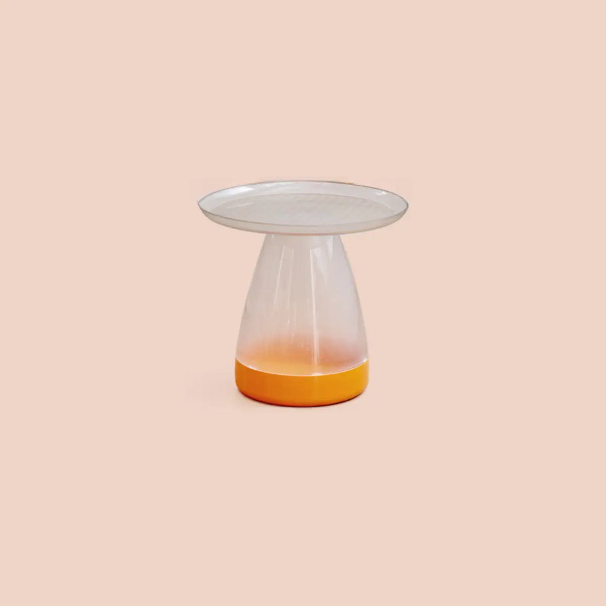Classic Acrylic Clear Circular Side Table with Stump Base Image - 12
