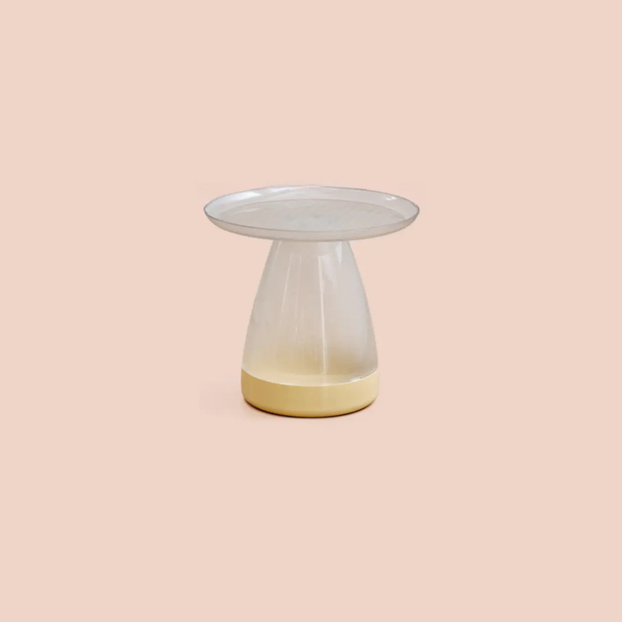 Classic Acrylic Clear Circular Side Table with Stump Base Image - 14