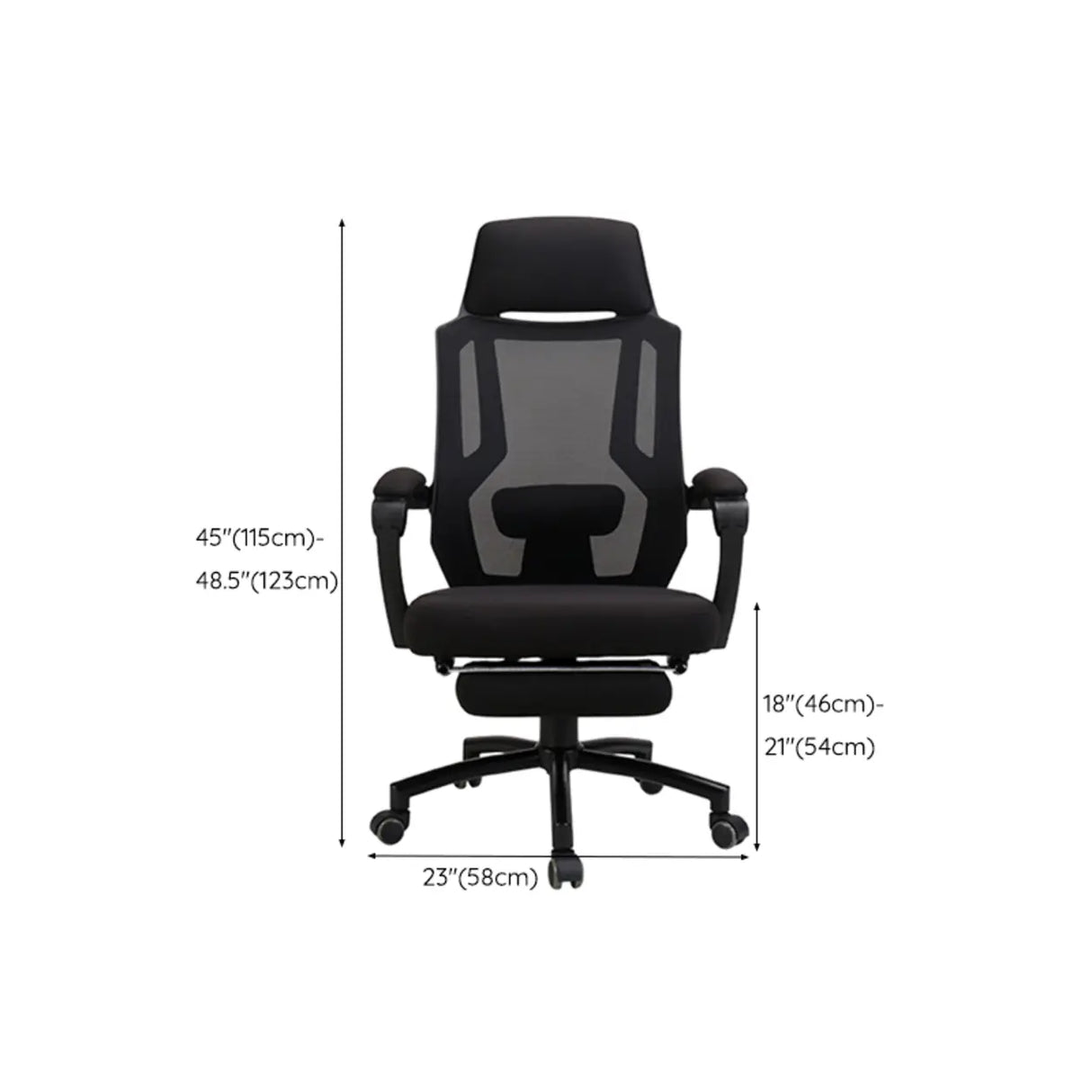Classic Black Adjustable Ergonomic Swivel Office Chair Image - 12