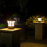 Classic Black Aluminum Vintage Solar Outdoor Post Light Image - 13