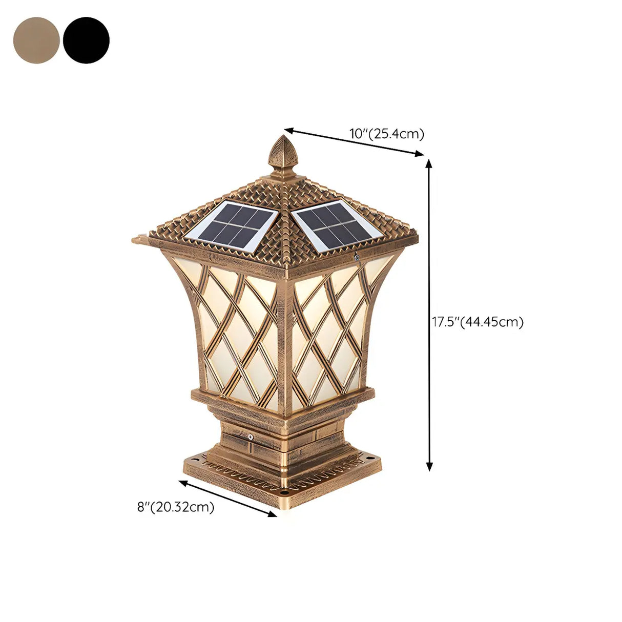 Classic Black Aluminum Vintage Solar Outdoor Post Light Image - 19