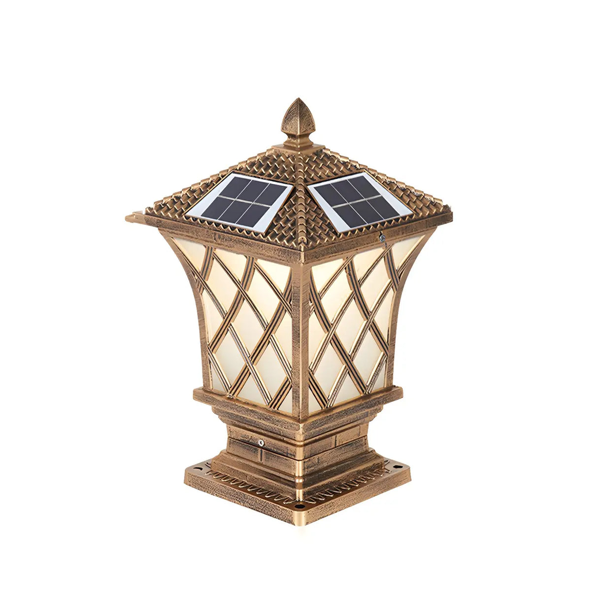 Classic Black Aluminum Vintage Solar Outdoor Post Light Image - 5