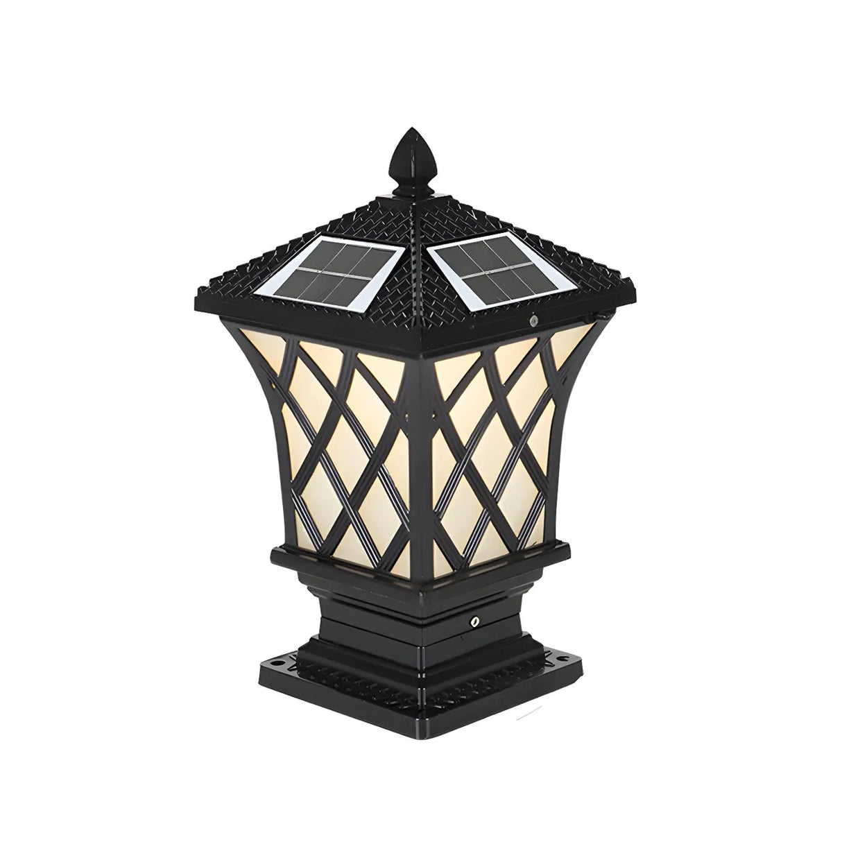 Classic Black Aluminum Vintage Solar Outdoor Post Light Image - 6