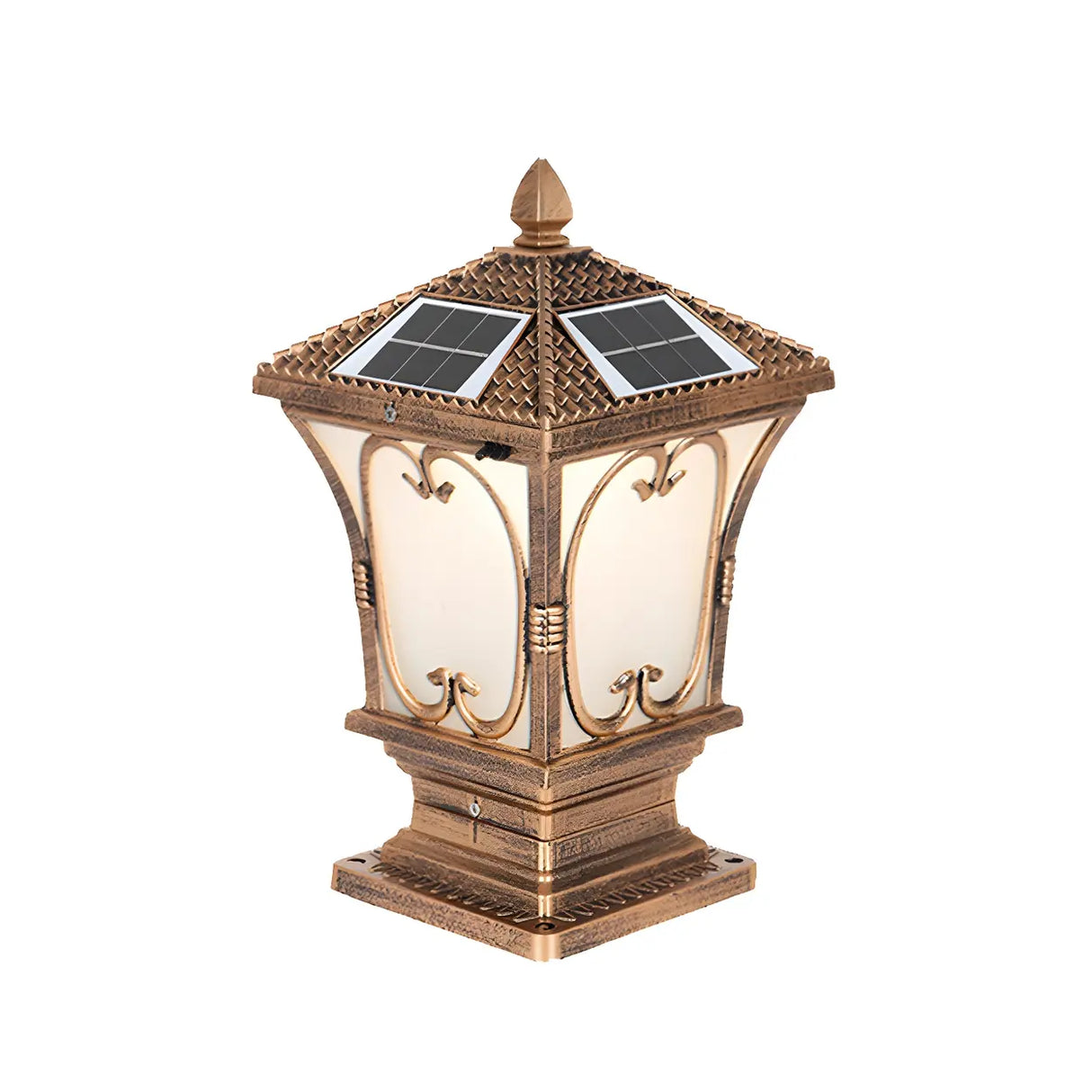 Classic Black Aluminum Vintage Solar Outdoor Post Light Image - 9