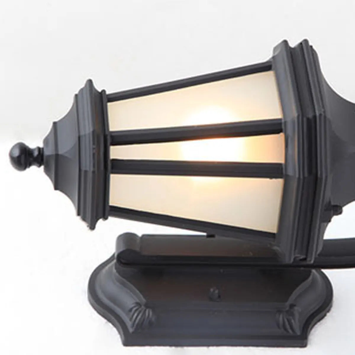 Classic Black Lantern Glass Outdoor Ambient Wall light Image - 14