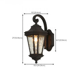 Classic Black Lantern Glass Outdoor Ambient Wall light Image - 20
