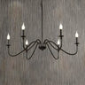 Classic Black Metal Candle Living Room Chandelier Image - 4