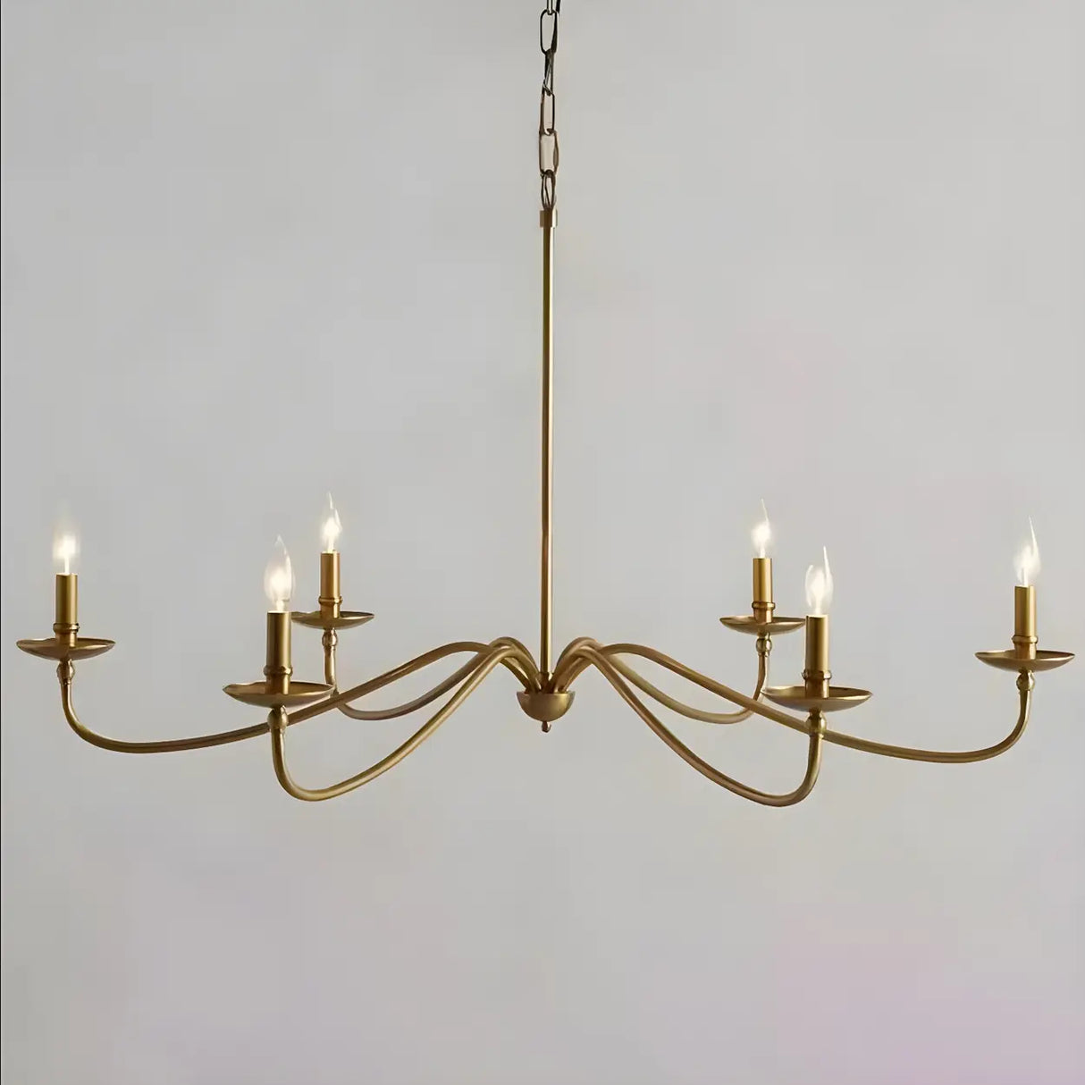 Classic Black Metal Candle Living Room Chandelier Image - 6