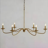 Classic Black Metal Candle Living Room Chandelier Image - 6