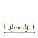 Classic Black Metal Candle Living Room Chandelier #size