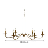 Classic Black Metal Candle Living Room Chandelier #size