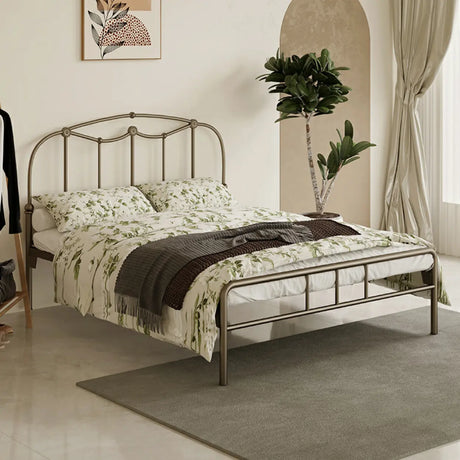 Classic Black Queen Open-Frame Metal Easy Assembly Bed Image - 1