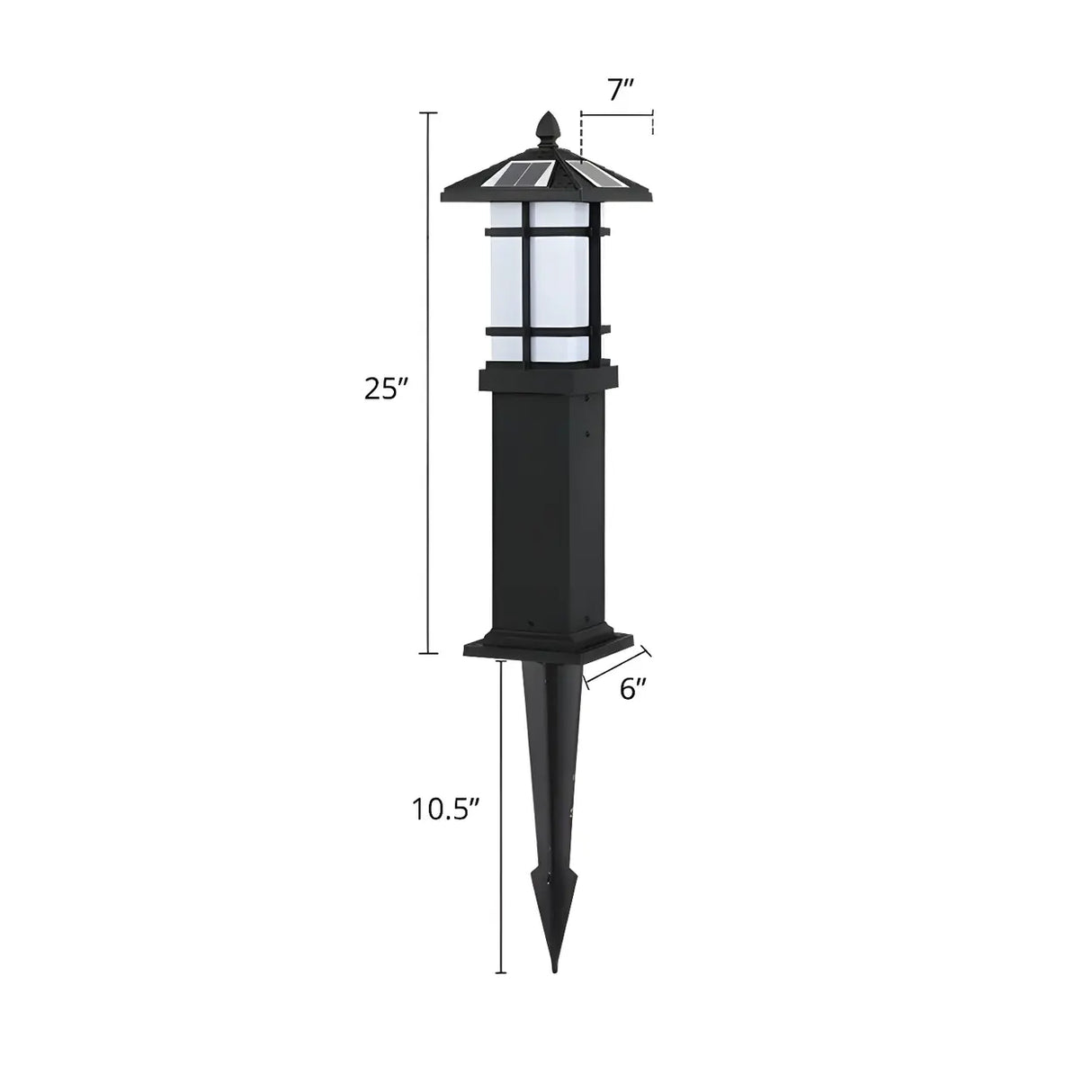 Classic Black Rectangular Floor Lamp Landscape Lighting Image - 3