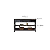 Classic Black Wood Storage Console Table with Drawer #size