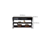 Classic Black Wood Storage Console Table with Drawer Image - 8