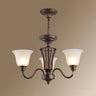 Classic Bronze Curved Arms Round Frosted Glass Chandelier Image - 6