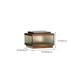 Classic Bronze Solar Ribbed Glass Outdoor Table Lamp Image - 24