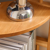 Classic Brown Vertical Corner Storage Narrow Bookcase Image - 11