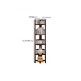 Classic Brown Vertical Corner Storage Narrow Bookcase Image - 14