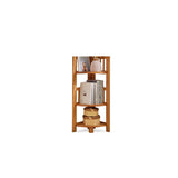 Classic Brown Vertical Corner Storage Narrow Bookcase Image - 2