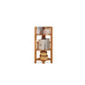 Classic Brown Vertical Corner Storage Narrow Bookcase Image - 2