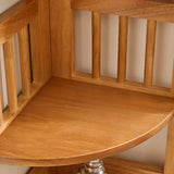 Classic Brown Vertical Corner Storage Narrow Bookcase Image - 8