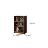 Classic Brown Wood Vertical Bookshelf with Drawers #size