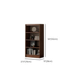 Classic Brown Wood Vertical Bookshelf with Drawers Image - 12