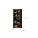Classic Brown Wood Vertical Bookshelf with Drawers Image - 13