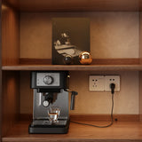 Classic Brown Wood Vertical Bookshelf with Drawers Image - 3