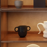 Classic Brown Wood Vertical Bookshelf with Drawers Image - 6