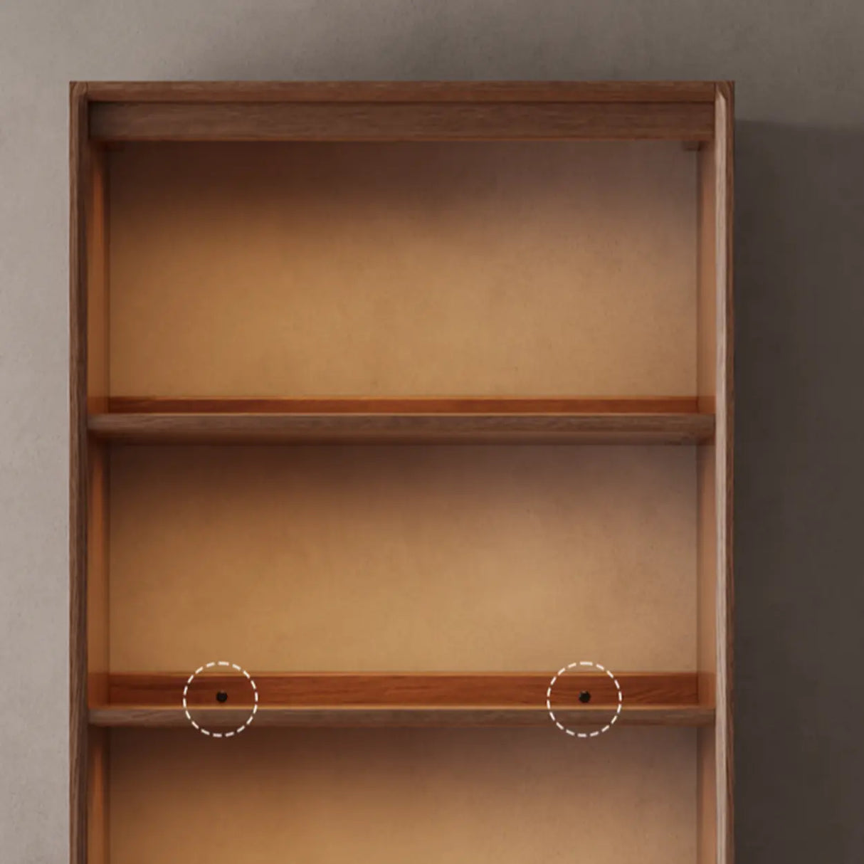 Classic Brown Wood Vertical Bookshelf with Drawers Image - 7