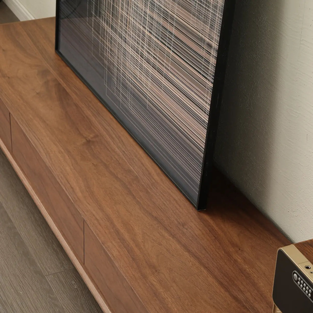 Classic Brown Wooden Drawers Rectangular TV Stand Image - 10