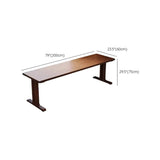 Classic Brown Wooden Rectangular Double Computer Desk Image - 12