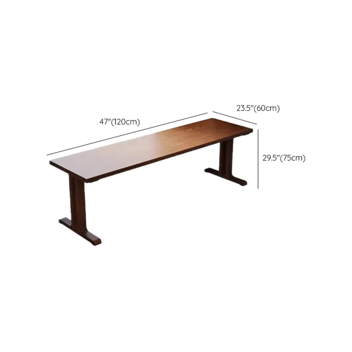 Classic Brown Wooden Rectangular Double Computer Desk Image - 15