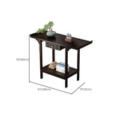 Classic Carved Banboo Dark Brown Storage Console Table Image - 20