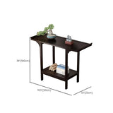 Classic Carved Banboo Dark Brown Storage Console Table Image - 25