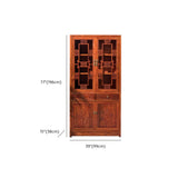 Classic Chinese Red Wood Drawer Carved Doors Bookcase Image - 11