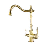 Classic Chrome Kitchen Faucet with Dual Handles Image - 14