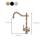 Classic Chrome Kitchen Faucet with Dual Handles #size