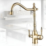 Classic Chrome Kitchen Faucet with Dual Handles Image - 2