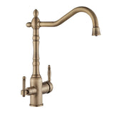 Classic Chrome Kitchen Faucet with Dual Handles Image - 5